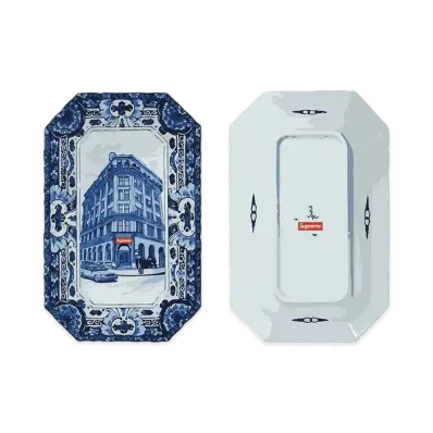 Supreme x Royal Delft Hand-Painted 190 Bowery Large Plate "Blue"