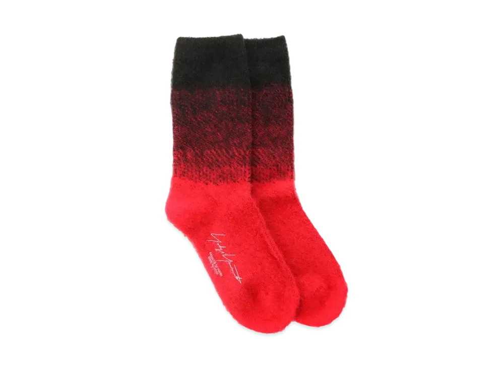 Yohji Yamamoto TAM YARN/RAISED GRADATION SOCKS "Black"