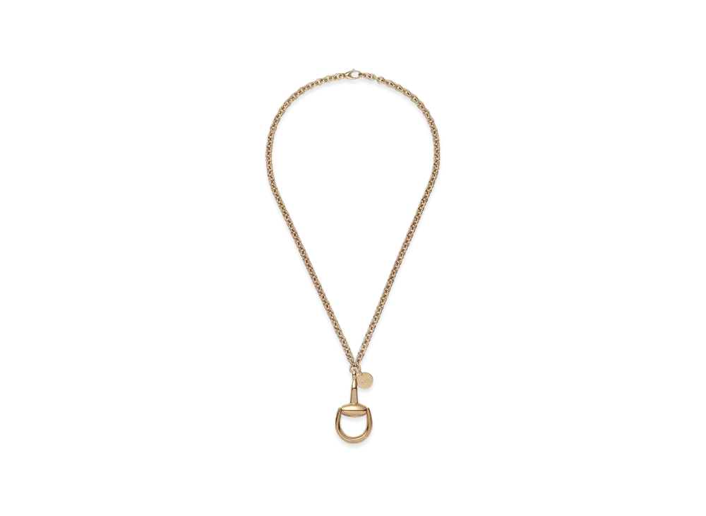 GUCCI Horsebit Necklace with Pendant