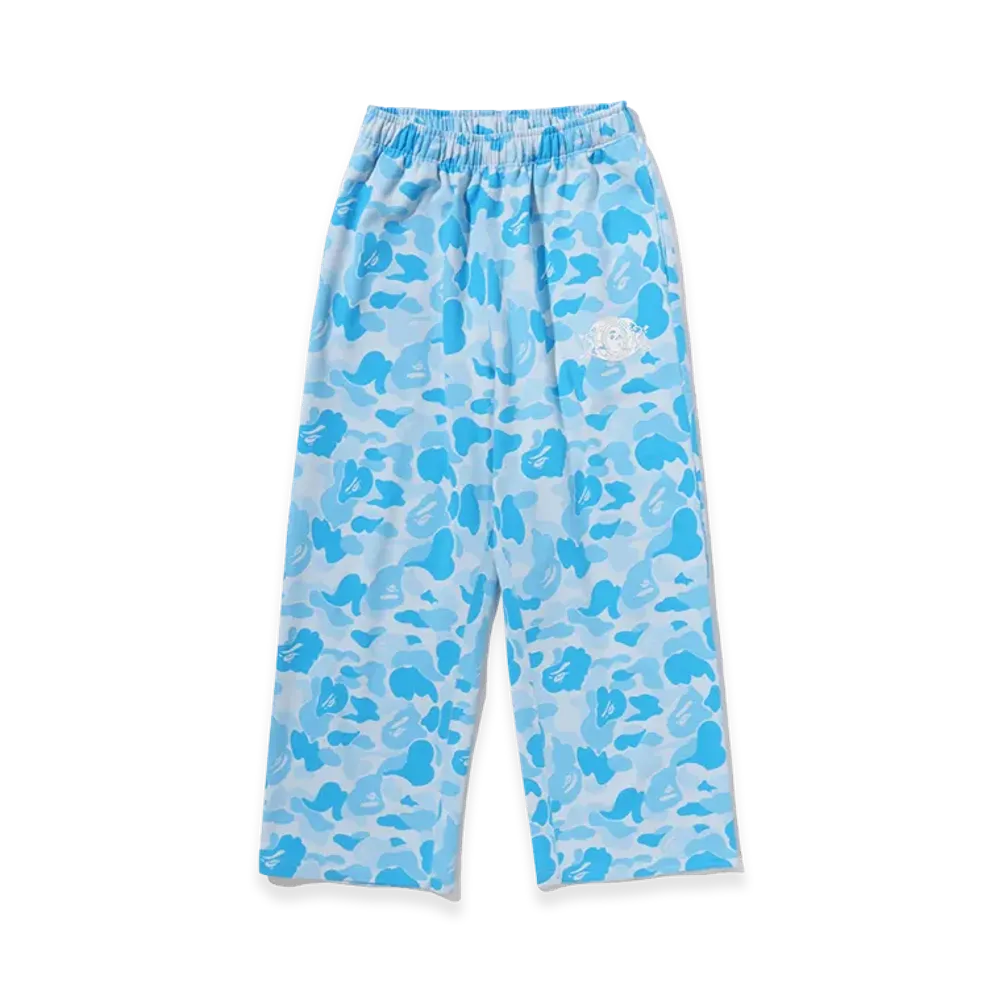 A BATHING APE Icy Bape Abc Camo Relaxed Fit Sweatpants "Sax"