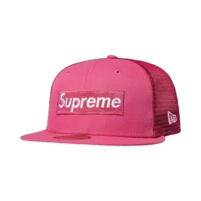 Supreme Box Logo Mesh Back New Era "Pink" (22SS)