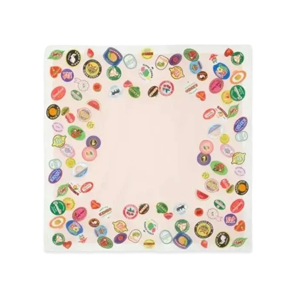 KENZO 'STAMP' Large Square in Cotton "Faded Pink"