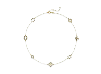 Tory Burch Kira Clover Pave Necklace "Gold"
