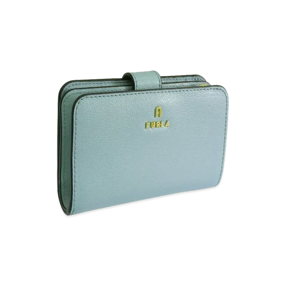 FURLA Camelia M Compact Wallet Z/W Bifold "Blue"