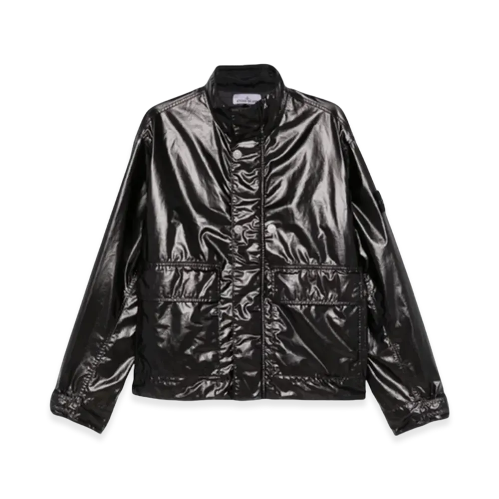 Stone Island 1200001 Mussola Gommata-TC Comfort Fit Water and Wind Resistant Shirt Jacket - 25SS "Black"