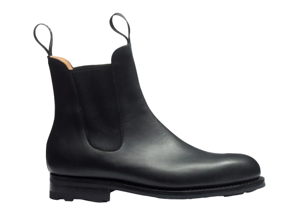 J.M.Weston Side Gore Boots #705 D "Black" 1539GMR7051A Single Leather Sole