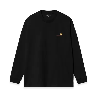 Carhartt WIP L/S American Script T-Shirt "Black"