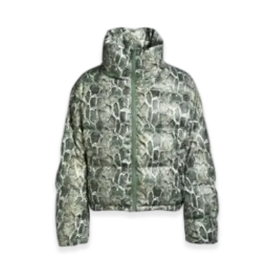 BREATH Faux Leather Snake Down Jacket "Green"
