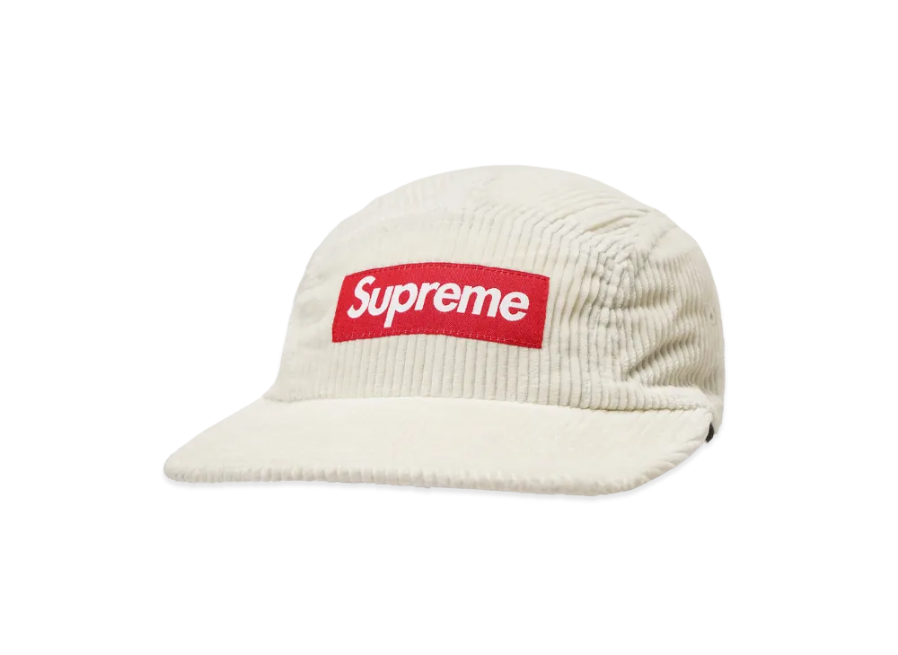 Supreme Corduroy Camp Cap "White" (24FW)