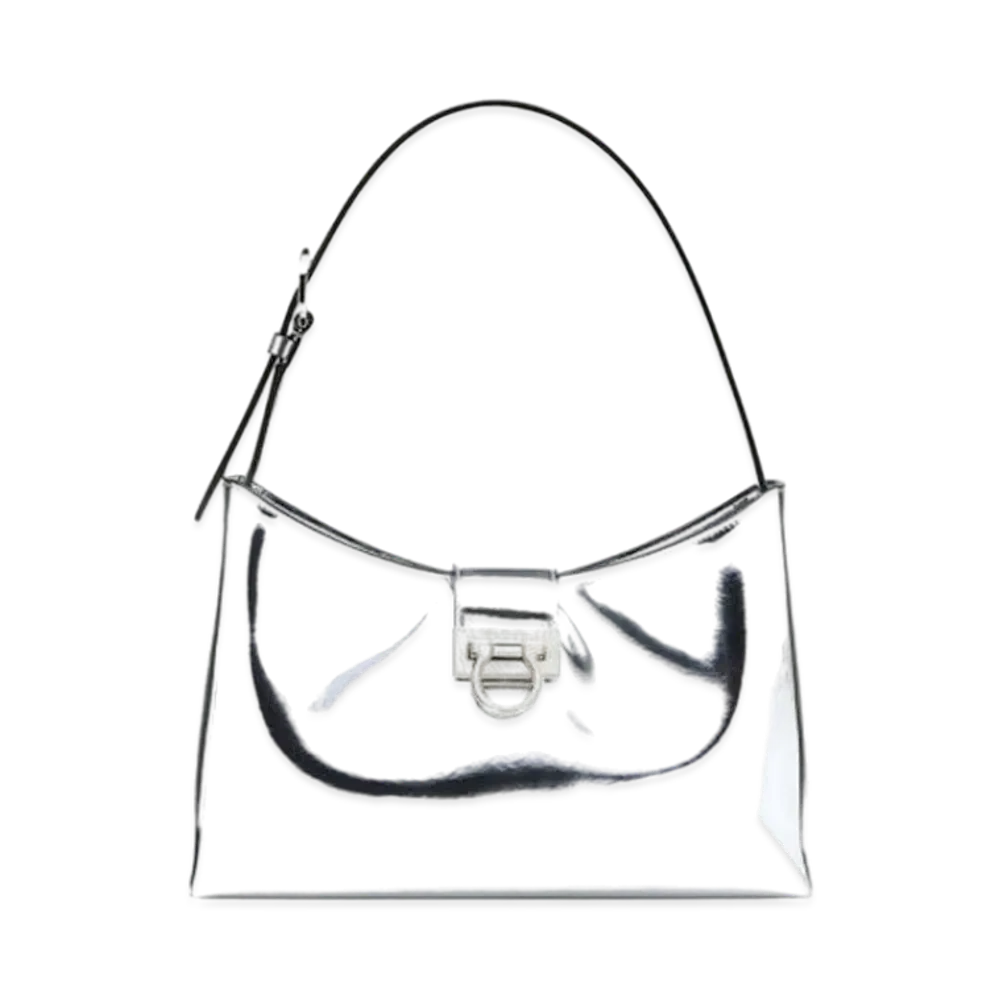 Salvatore Ferragamo Trifolio Shoulder Bag "Silver"