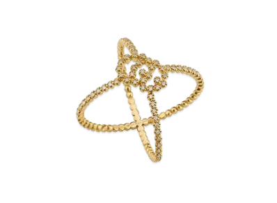 GUCCI GG Running Diamond X Ring