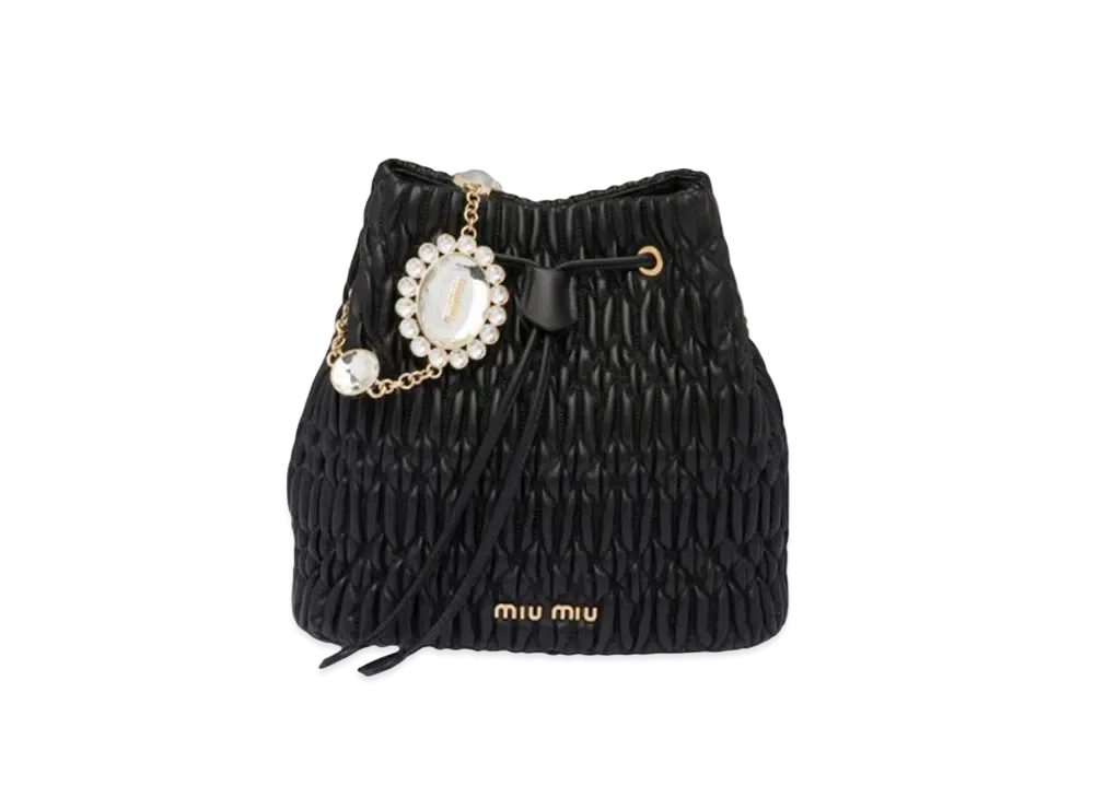 MIU MIU Mi Crister Nappa Leather Bucket Bag "Black"