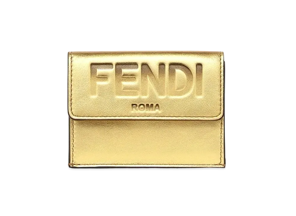 FENDI Micro Tri-Fold Wallet Leather "Gold"