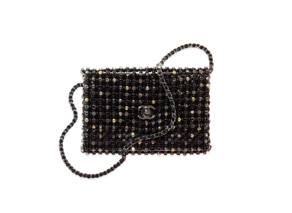 CHANEL Evening Bag Stras & Costume Pearl "Black/Ruthenium/Silver/Gold"