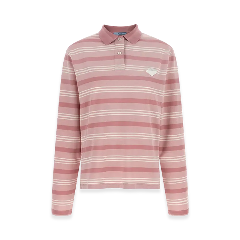 PRADA Women's Striped Polo Shirt "Pink"