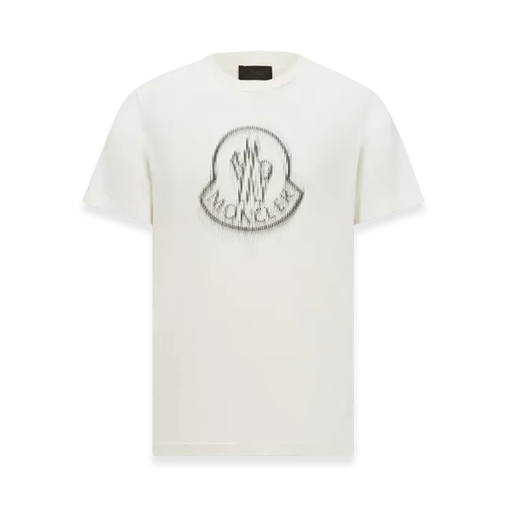 MONCLER Blurred Logo Cotton T-Shirt "White"