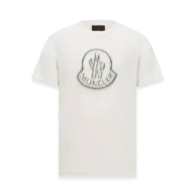 MONCLER Blurred Logo Cotton T-Shirt "White"