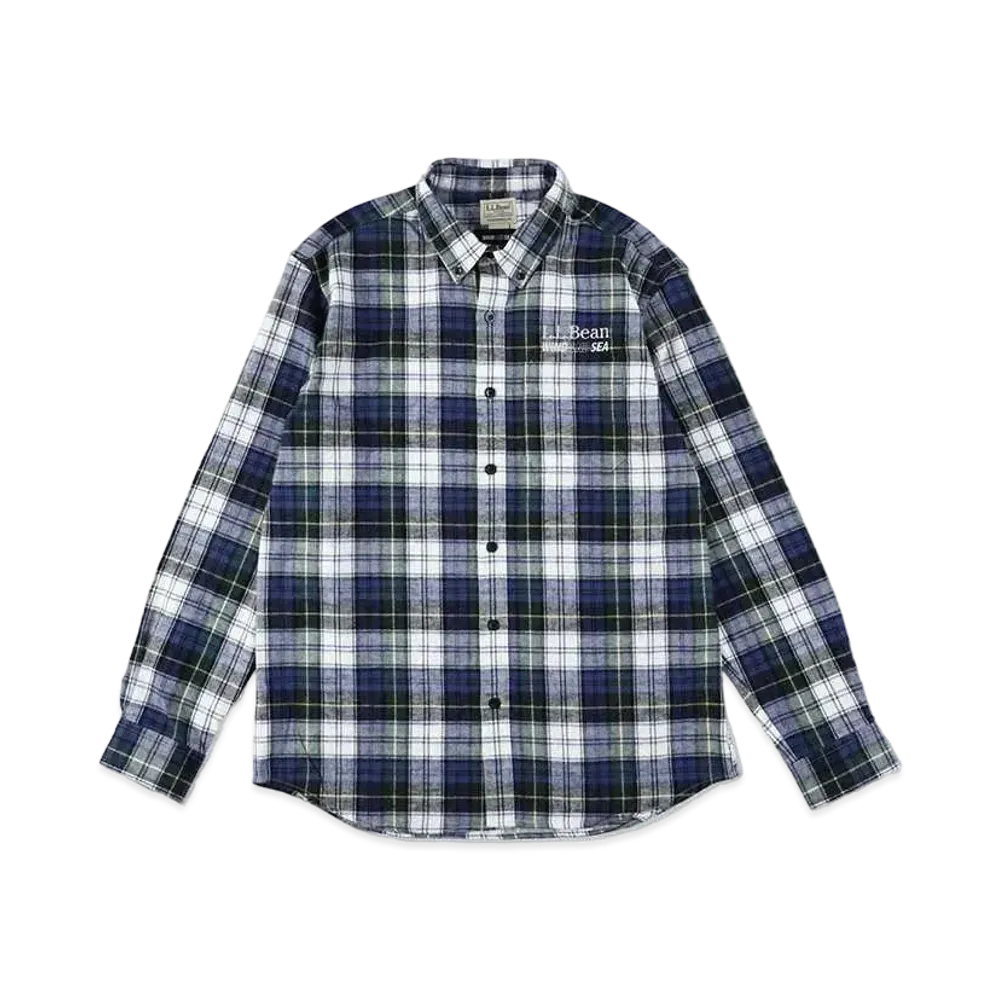 WIND AND SEA x L.L.BEAN Scotch Plaid Flannel Shirt Long Sleeve Plaid "Rob Roy Tartan"