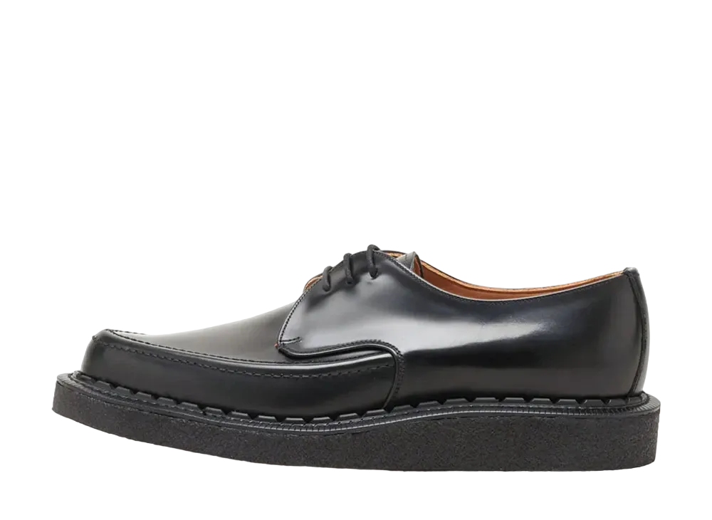 GEORGE COX Pintuck Diano Crepe Sole "Black" Collected Leather 15457-IV-040