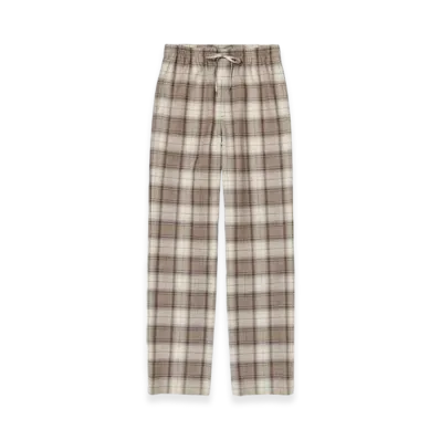 AURALEE Super Light Wool Check Easy Slacks "Light Brown Check"