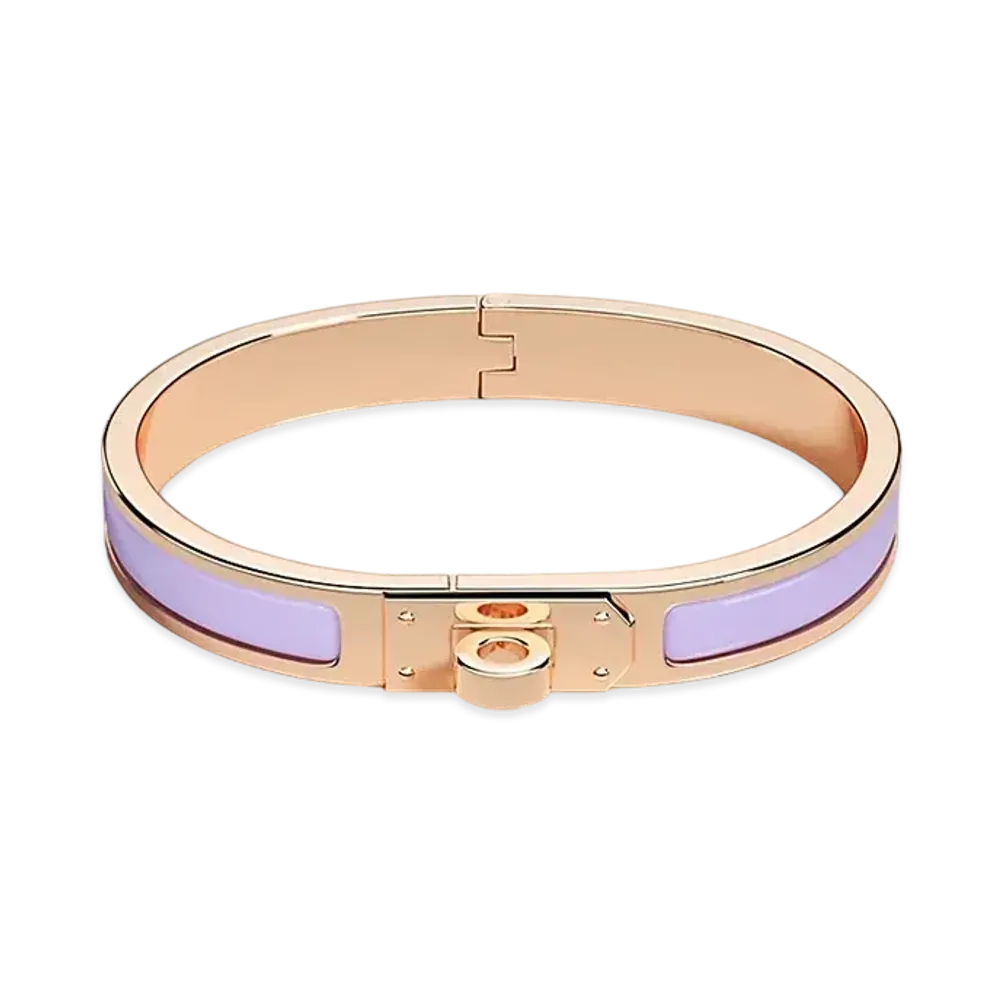 Hermes Mini Clic Kelly Bracelet "Lilas/Pink Gold"