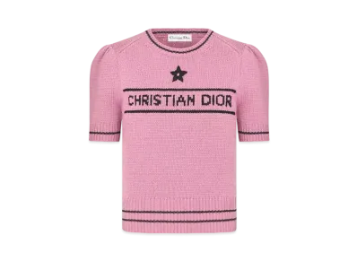 Dior Short-Sleeved Sweater Wool and Cashmere Knit "Pink"