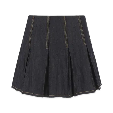 Bottega Veneta Women's Denim Mini Skirt "Dark Blue"
