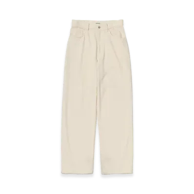 AURALEE Silk Nep Denim 5P Wide Pants "Ivory White"
