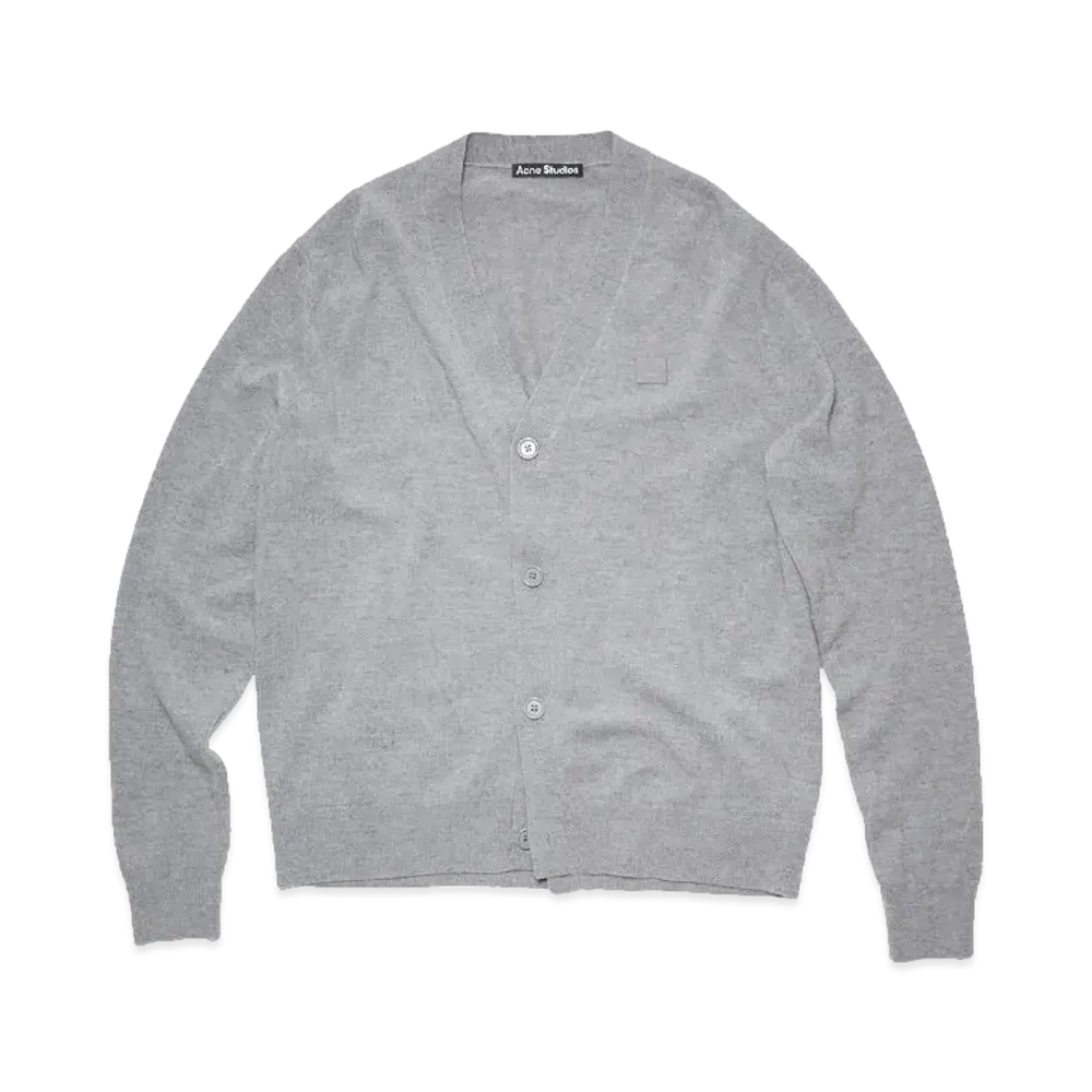 Acne Studios V Neck Cardigan "Gray Melange"