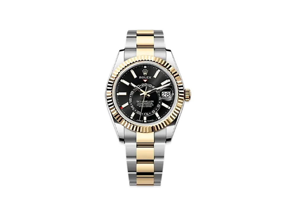 ROLEX Sky-Dweller 42mm Oystersteel & Yellow Gold 336933 "Bright Black"