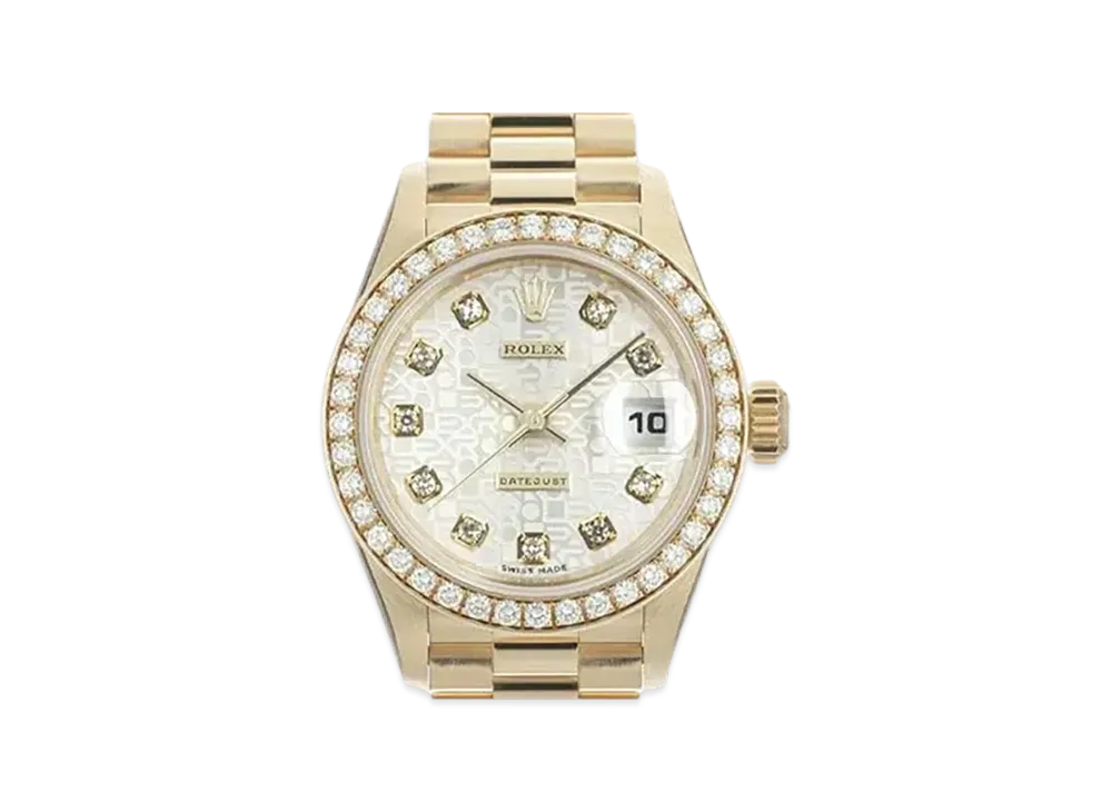 ROLEX Lady-Datejust 10P Diamonds "Silver Computer/Yellow Gold"