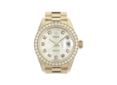 ROLEX Lady-Datejust 10P Diamonds "Silver Computer/Yellow Gold"