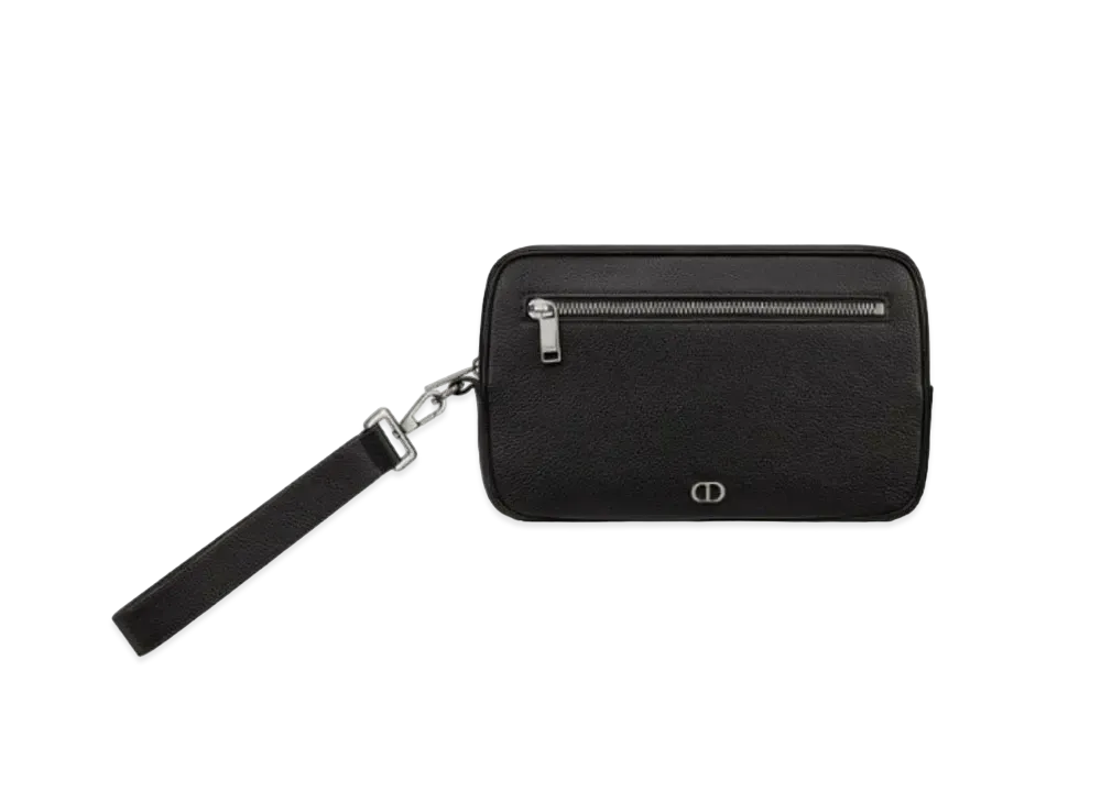 Dior Toiletary Bag CD Icon Grained Calfskin "Black"