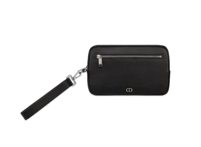 Dior Toiletary Bag CD Icon Grained Calfskin "Black"