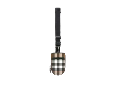 Burberry Check & Leather Cross Body Phone Case "Dark Barch Brown"