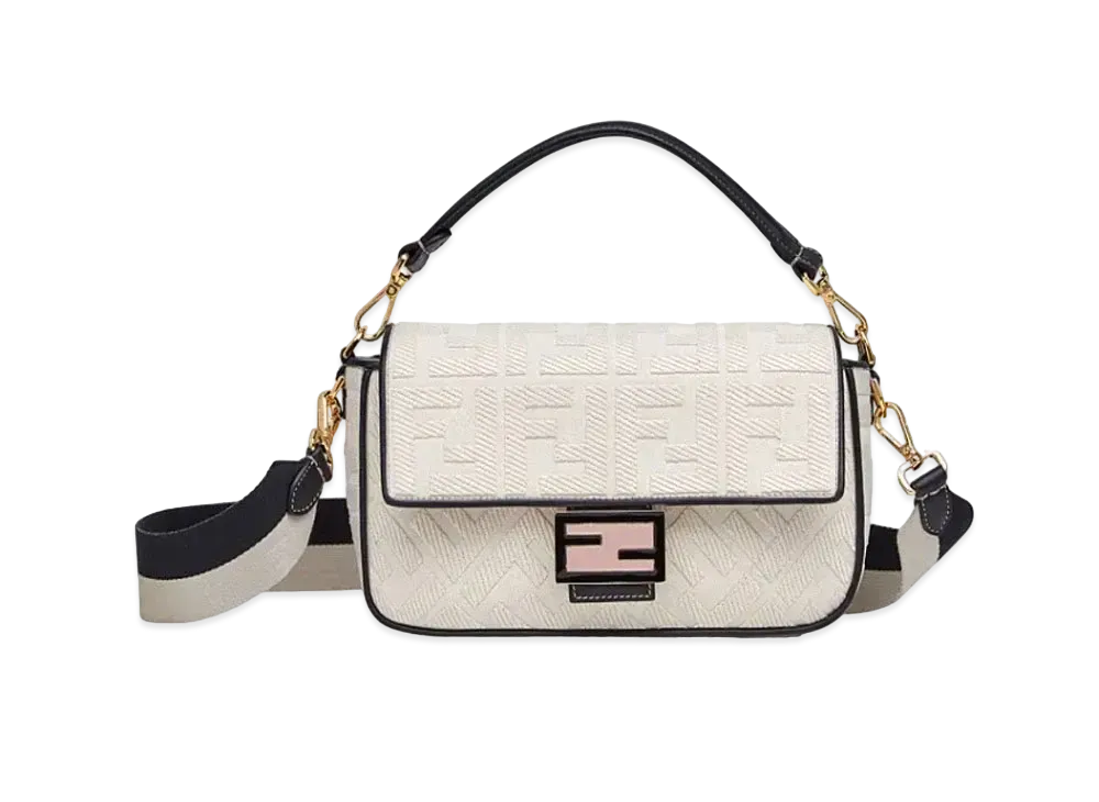 FENDI Baguette Canvas Bag "White"