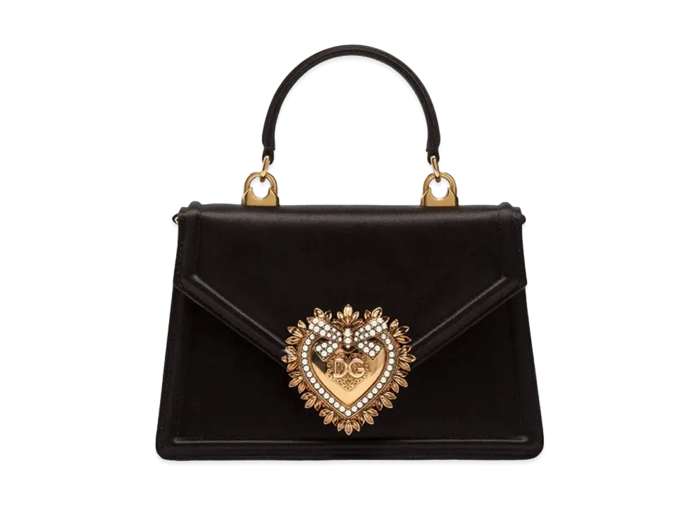 Dolce&Gabbana Devotion Bag Small Satin "Black"