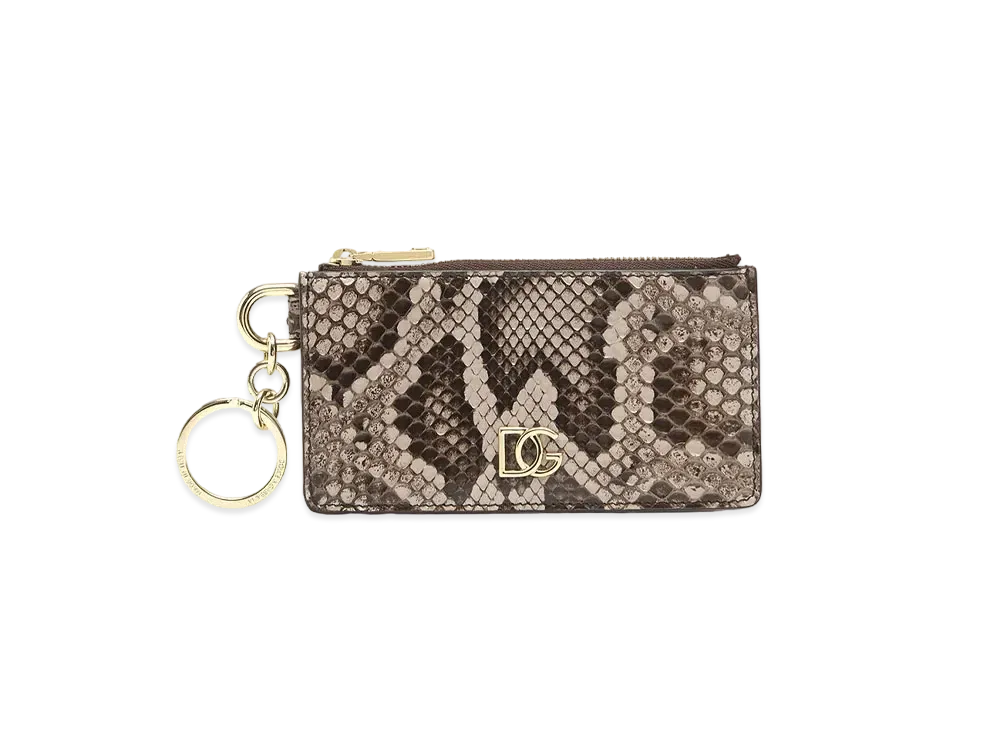 Dolce&Gabbana Card Holder Python Ring & DG Overlapping Lapo "Dub Gray"
