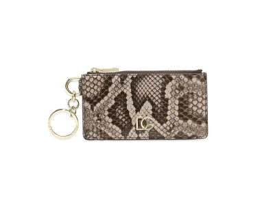 Dolce&Gabbana Card Holder Python Ring & DG Overlapping Lapo "Dub Gray"