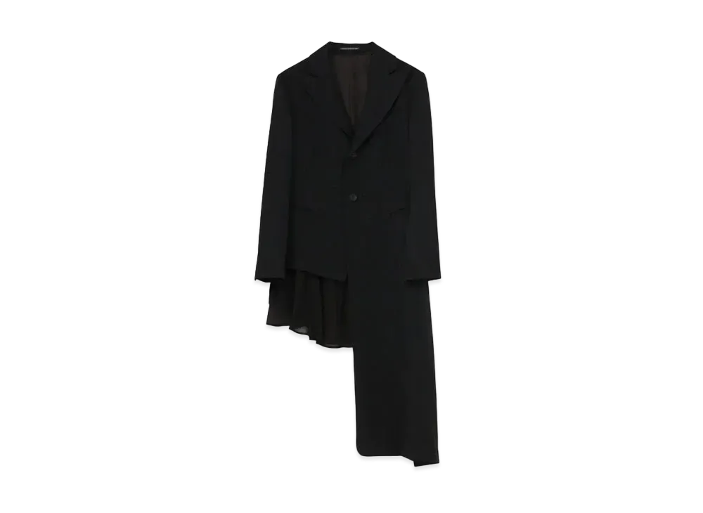 Yohji Yamamoto WOOL GABARDINE ASYMMENTRY JKT "Black"