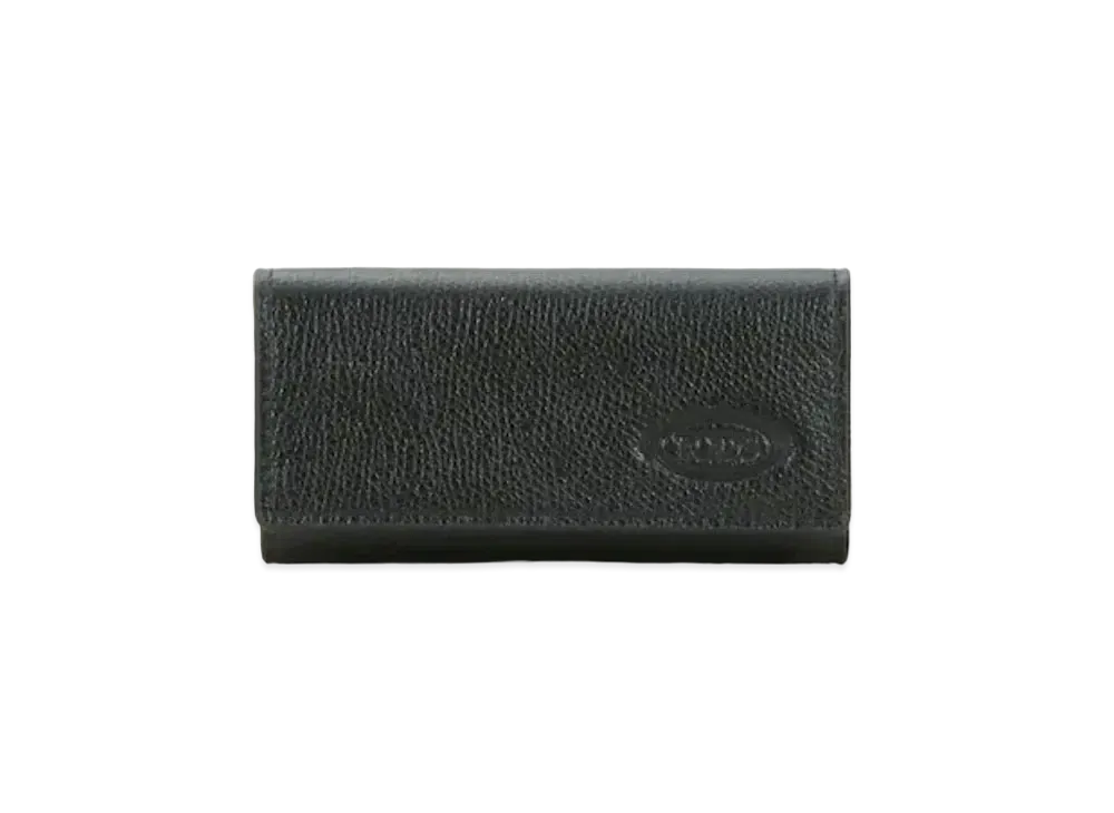 TOD'S Leather Key Holder "Black/Green"