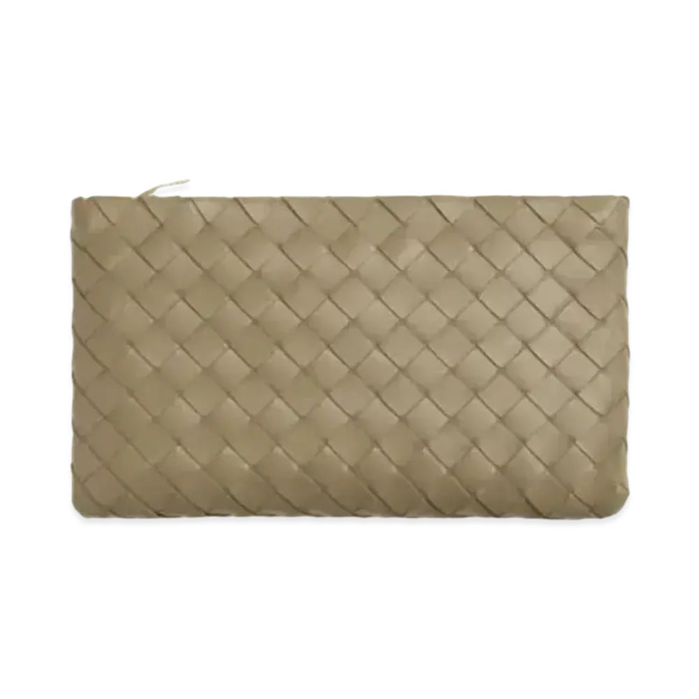 Bottega Veneta Small Pouch Clutch "Grayish Brown"