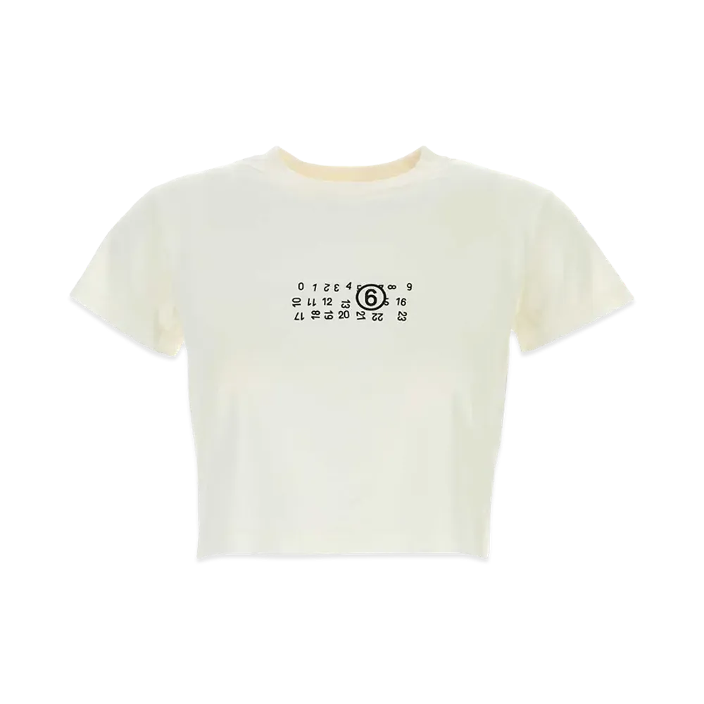 MM6 Maison Margiela Women's Numeric Signature MM6 Upside Down T-Shirt "White"