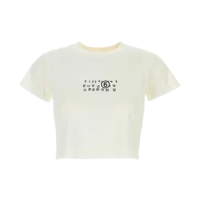 MM6 Maison Margiela Women's Numeric Signature MM6 Upside Down T-Shirt "White"