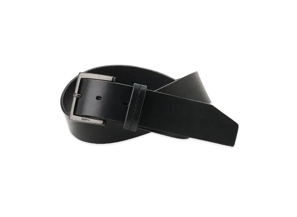Yohji Yamamoto Pour Homme MAT OIL SOFT 35MM PLAIN BELT "Black"