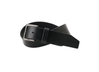 Yohji Yamamoto Pour Homme MAT OIL SOFT 35MM PLAIN BELT "Black"