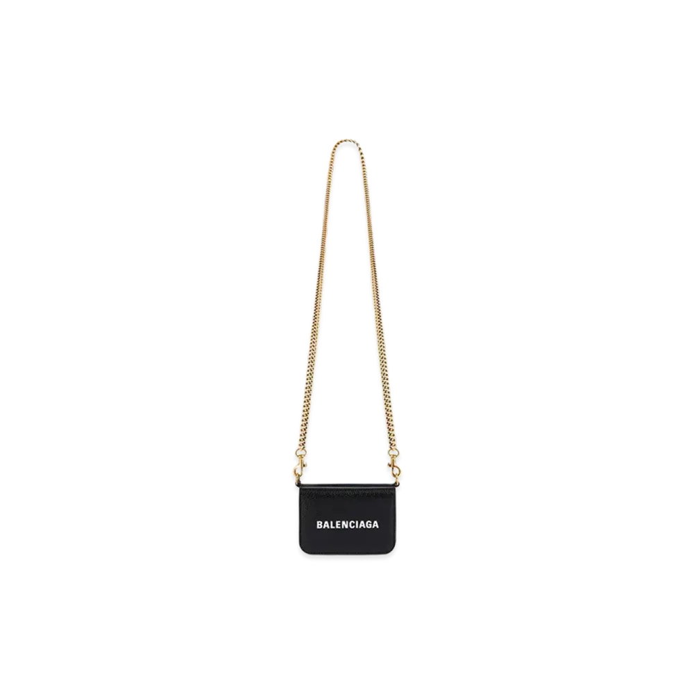BALENCIAGA Women's Cash Chain Mini Wallet "Black"