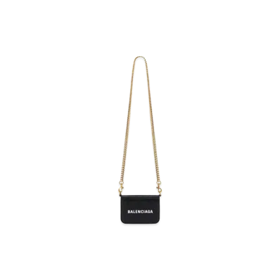 BALENCIAGA Women's Cash Chain Mini Wallet "Black"