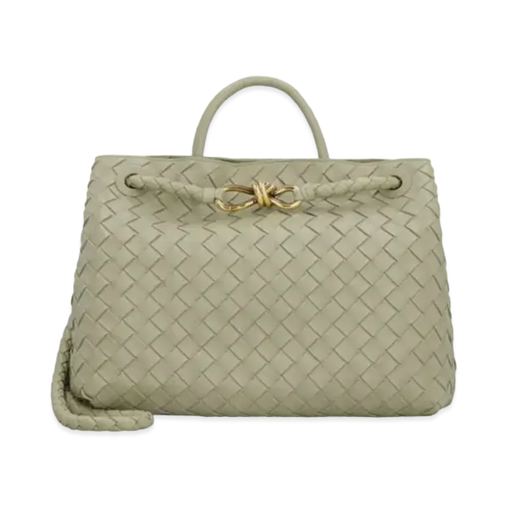 Bottega Veneta Andiamo Medium Hand Bag "Travertine"