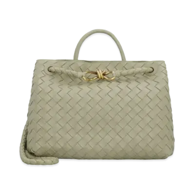 Bottega Veneta Andiamo Medium Hand Bag "Travertine"